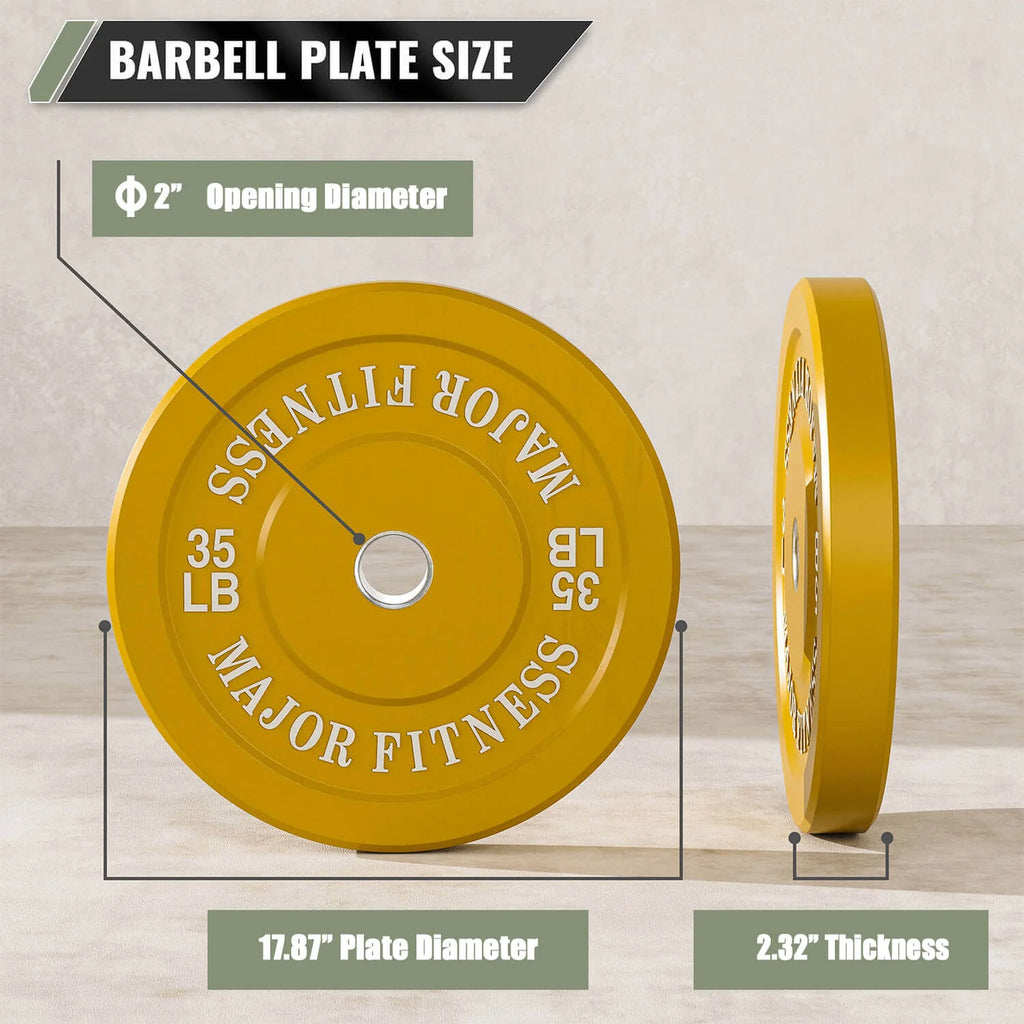 Low Bounce Weight Plates – 35 lb – Yellow – 2 pcs