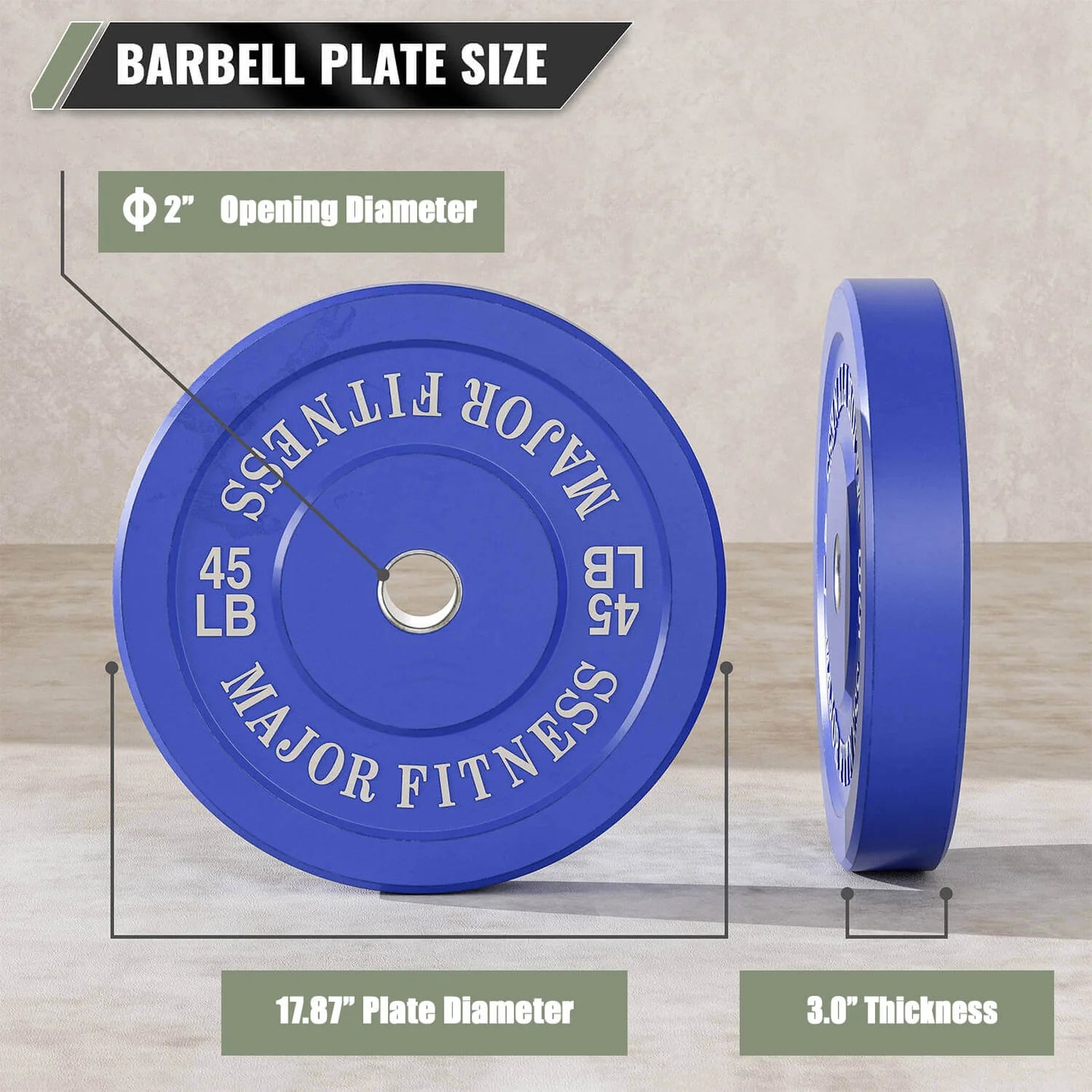 Low Bounce Weight Plates – 45 lb – Blue – 2 pcs