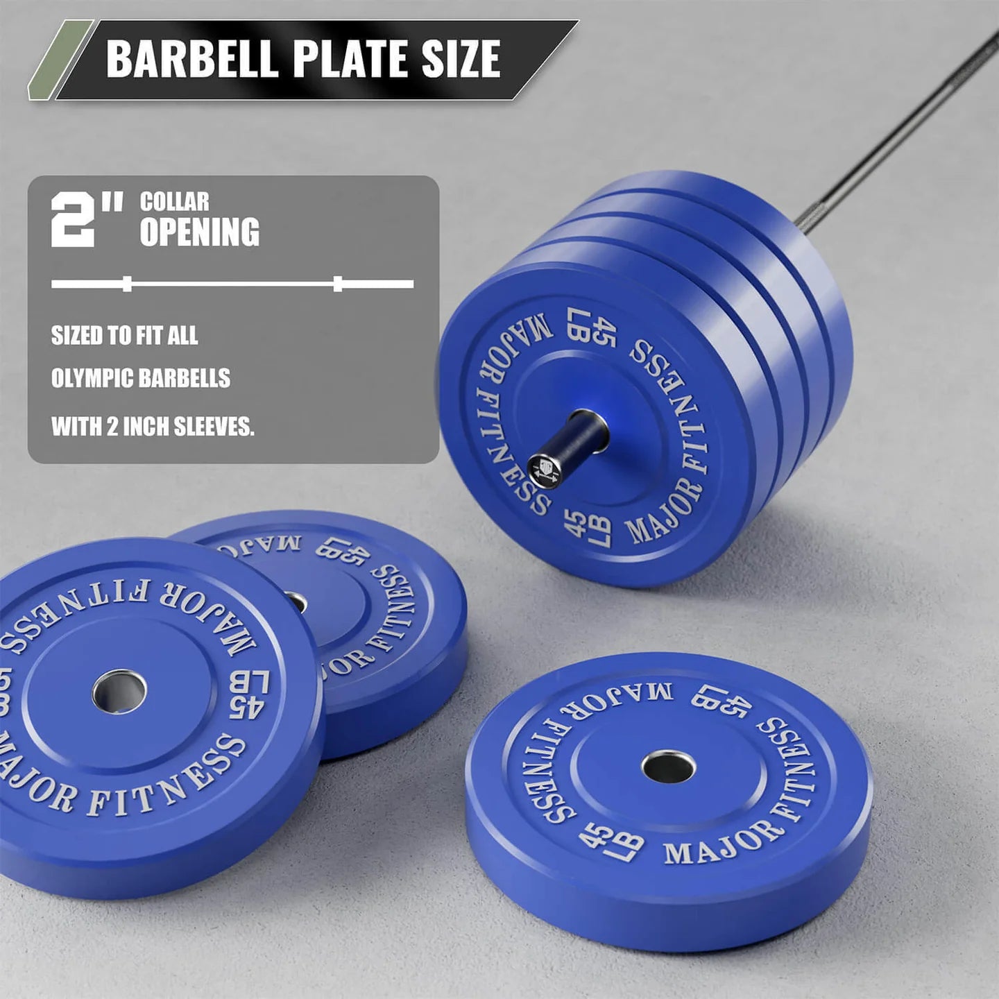Low Bounce Weight Plates – 45 lb – Blue – 2 pcs