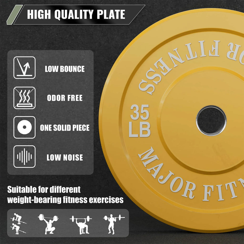 Low Bounce Weight Plates – 35 lb – Yellow – 2 pcs