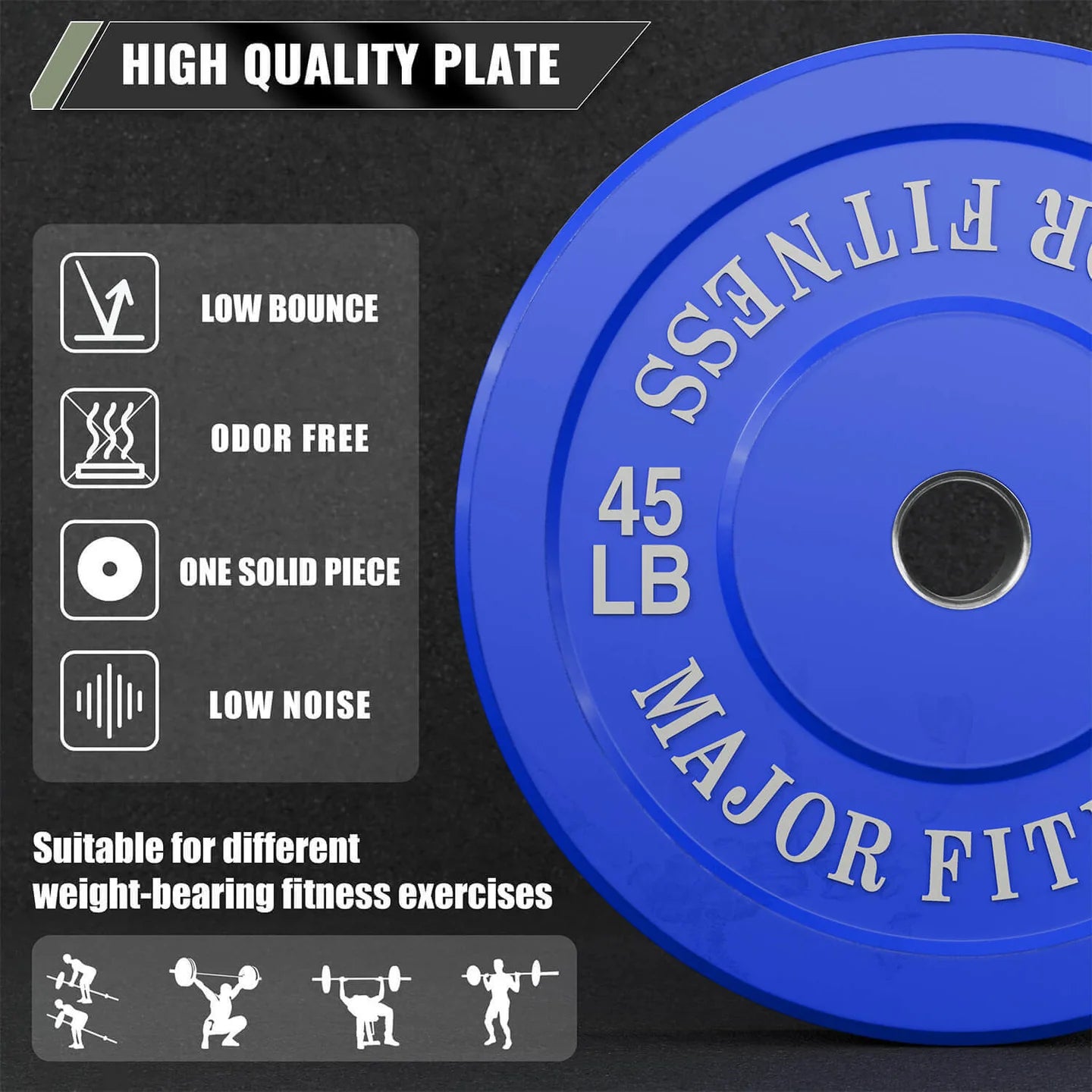 Low Bounce Weight Plates – 45 lb – Blue – 2 pcs