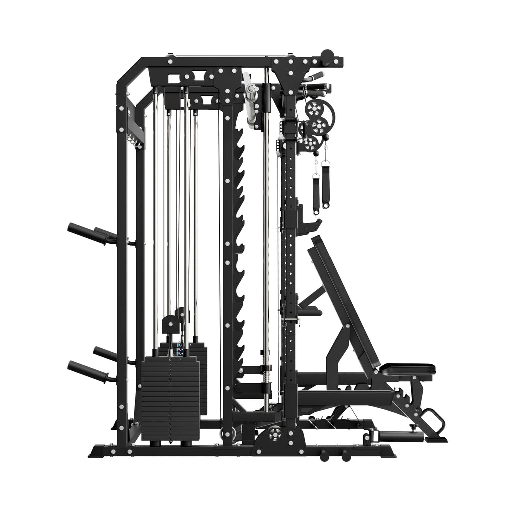 B52 Pro Smith Machine Home Gym with Power Rack, Cable Crossover, Dual Pulley System, Landmine, and Multi-Grip Pull-Up Bar