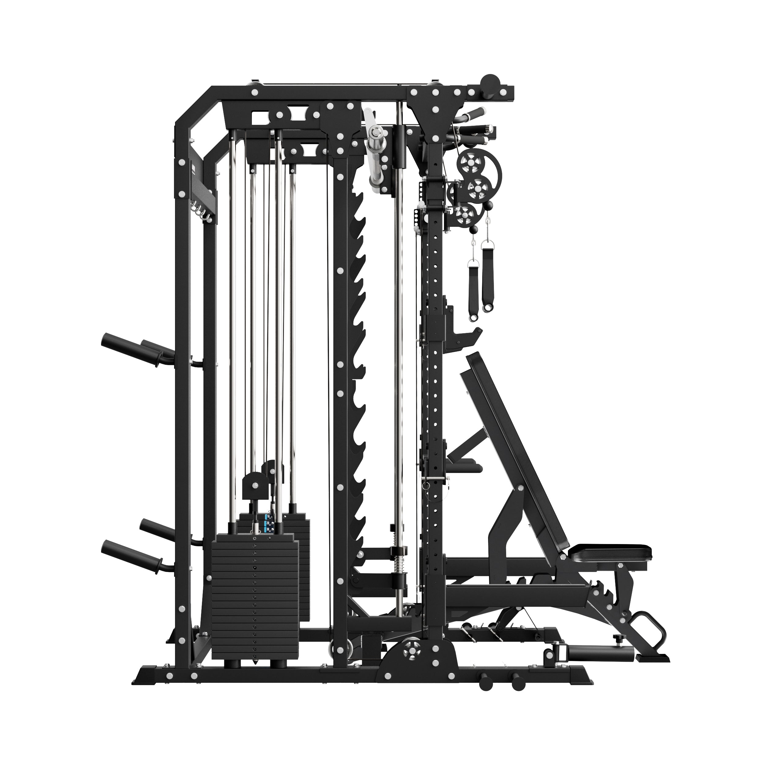 B52 Pro Smith Machine Home Gym with Power Rack, Cable Crossover, Dual Pulley System, Landmine, and Multi-Grip Pull-Up Bar