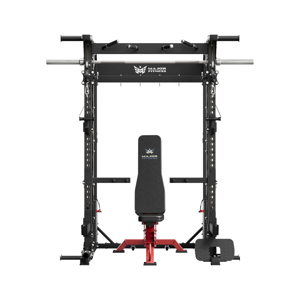 B52 Pro Smith Machine Home Gym with Power Rack, Cable Crossover, Dual Pulley System, Landmine, and Multi-Grip Pull-Up Bar