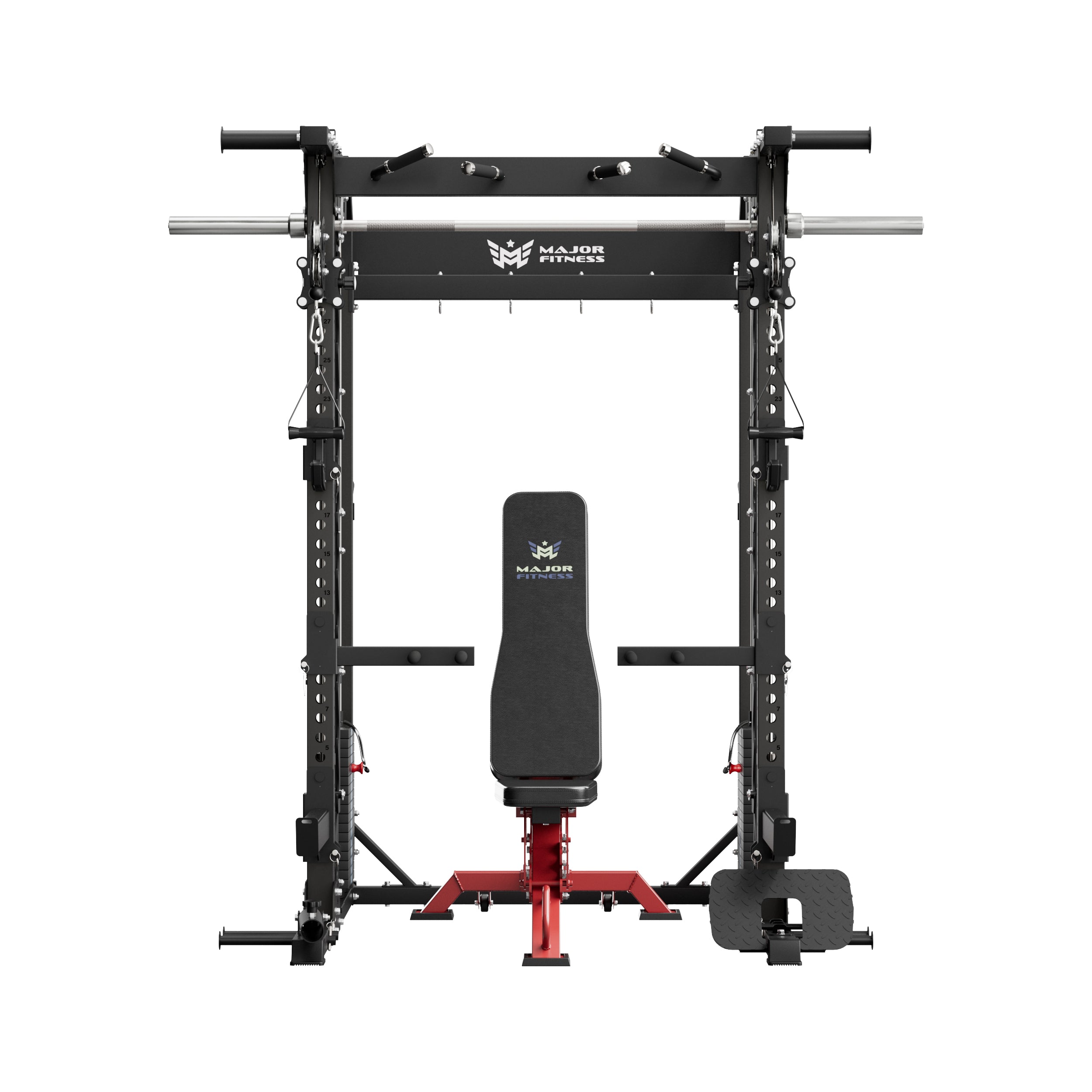 B52 Pro Smith Machine Home Gym with Power Rack, Cable Crossover, Dual Pulley System, Landmine, and Multi-Grip Pull-Up Bar