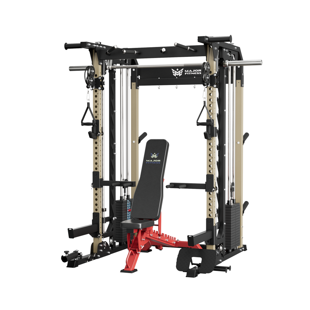 B52 Pro Smith Machine Home Gym with Power Rack, Cable Crossover, Dual Pulley System, Landmine, and Multi-Grip Pull-Up Bar