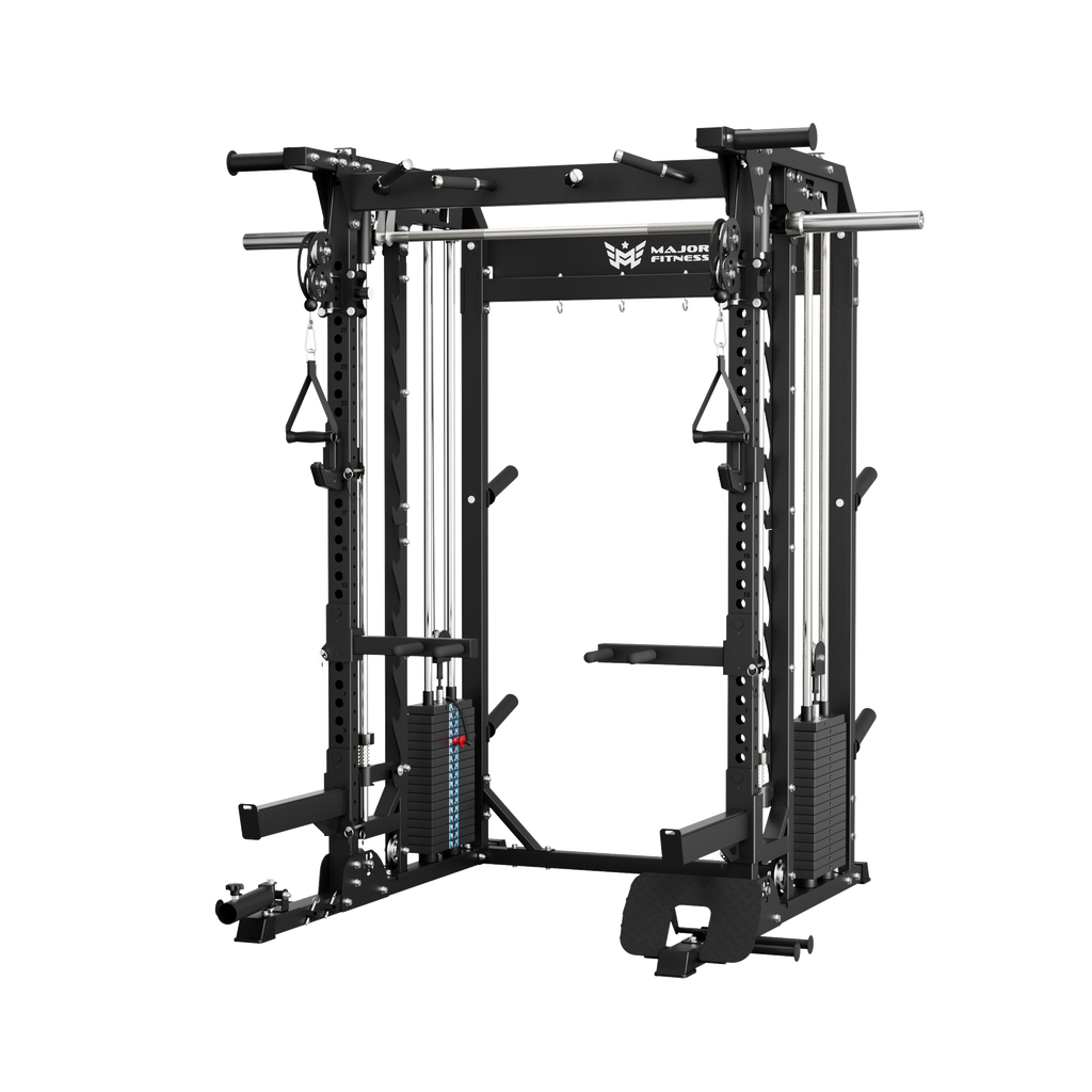B52 Pro Smith Machine Home Gym with Power Rack, Cable Crossover, Dual Pulley System, Landmine, and Multi-Grip Pull-Up Bar