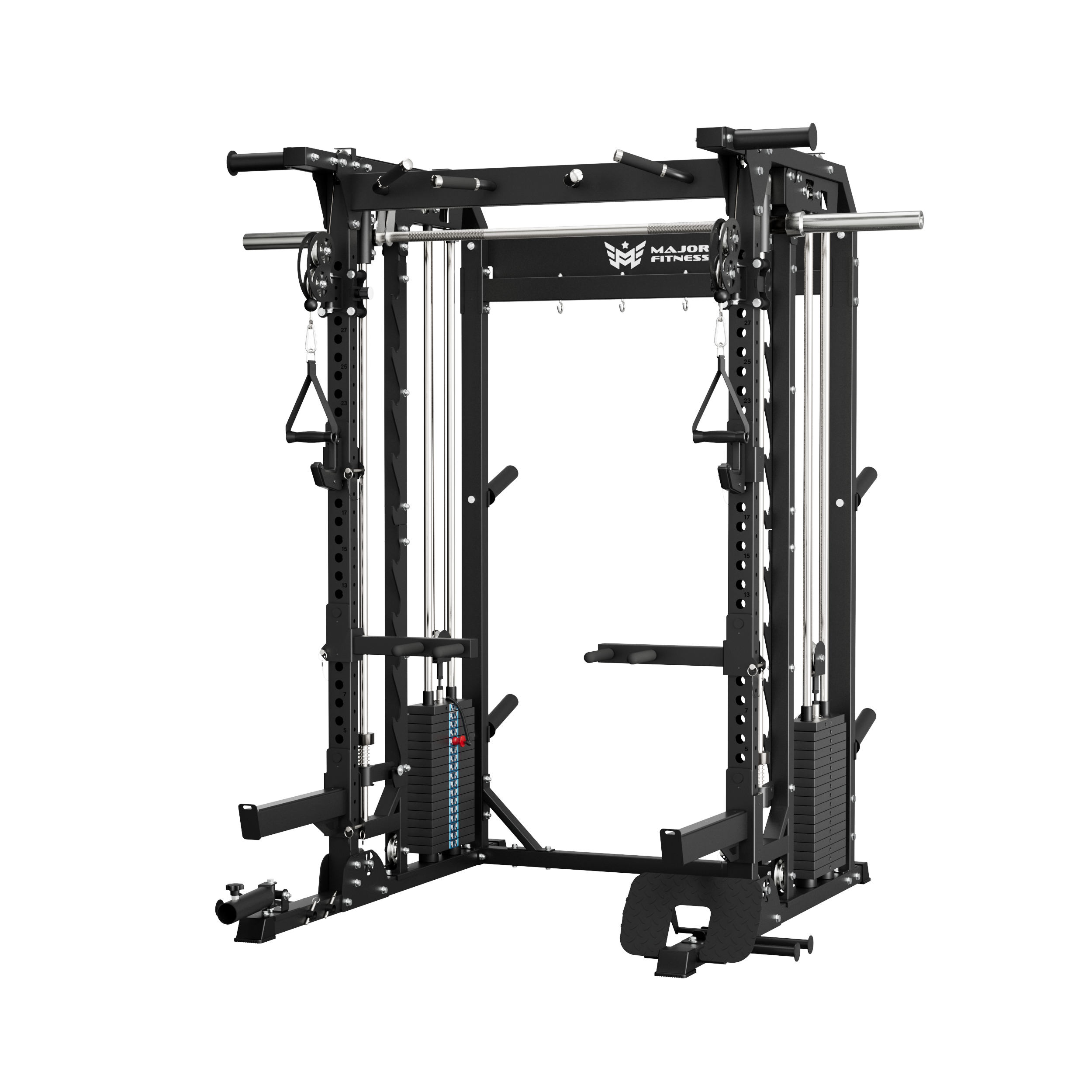 B52 Pro Smith Machine Home Gym with Power Rack, Cable Crossover, Dual Pulley System, Landmine, and Multi-Grip Pull-Up Bar