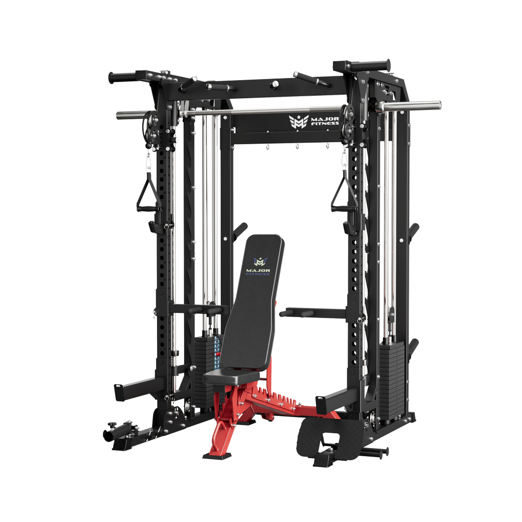 B52 Pro Smith Machine Home Gym with Power Rack, Cable Crossover, Dual Pulley System, Landmine, and Multi-Grip Pull-Up Bar