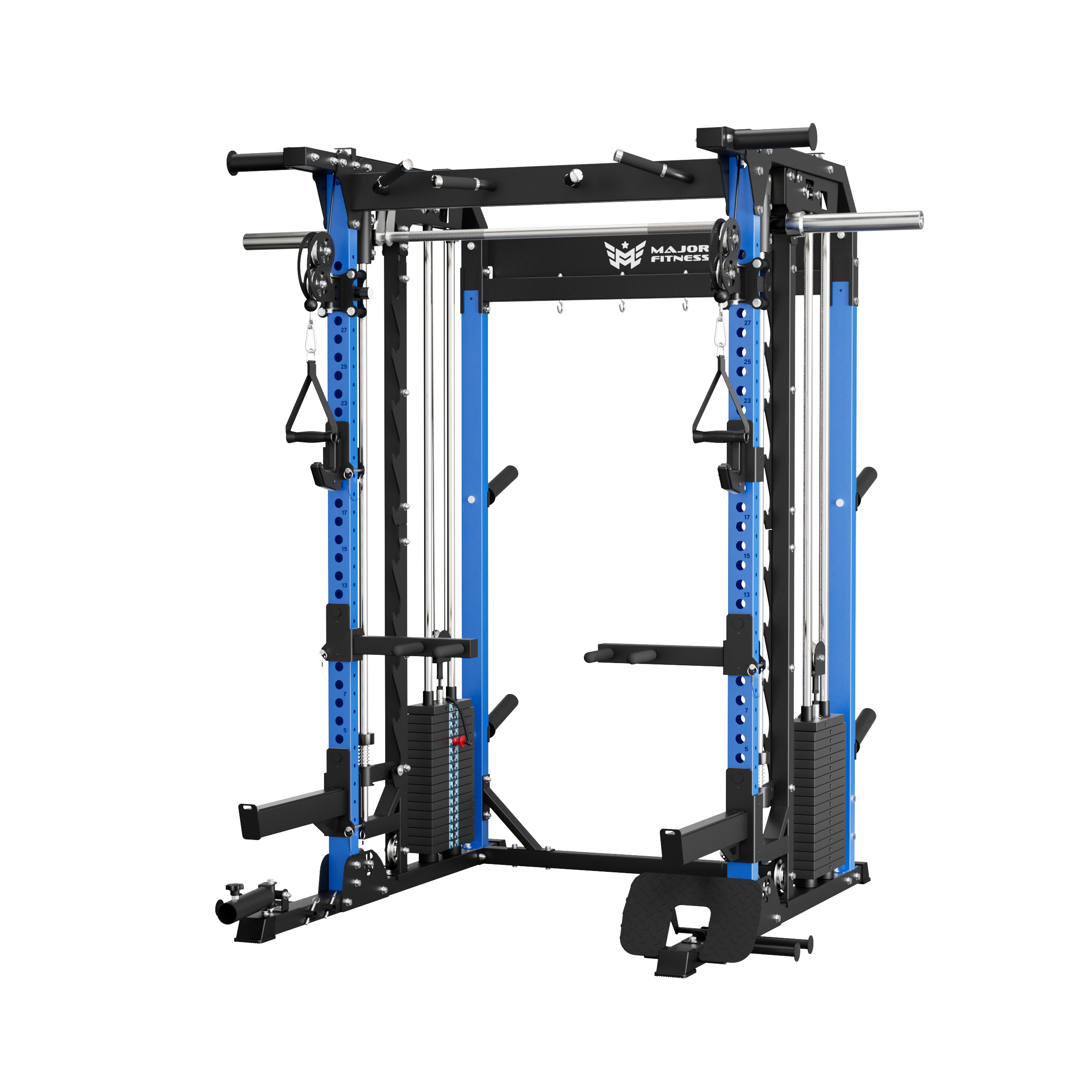 B52 Pro Smith Machine Home Gym with Power Rack, Cable Crossover, Dual Pulley System, Landmine, and Multi-Grip Pull-Up Bar