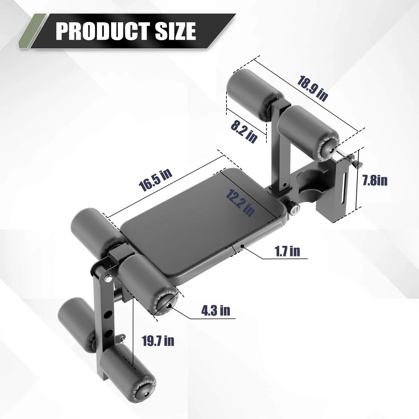 Rack Mounted Leg Extension Accessory – 2×3" Upright – Black