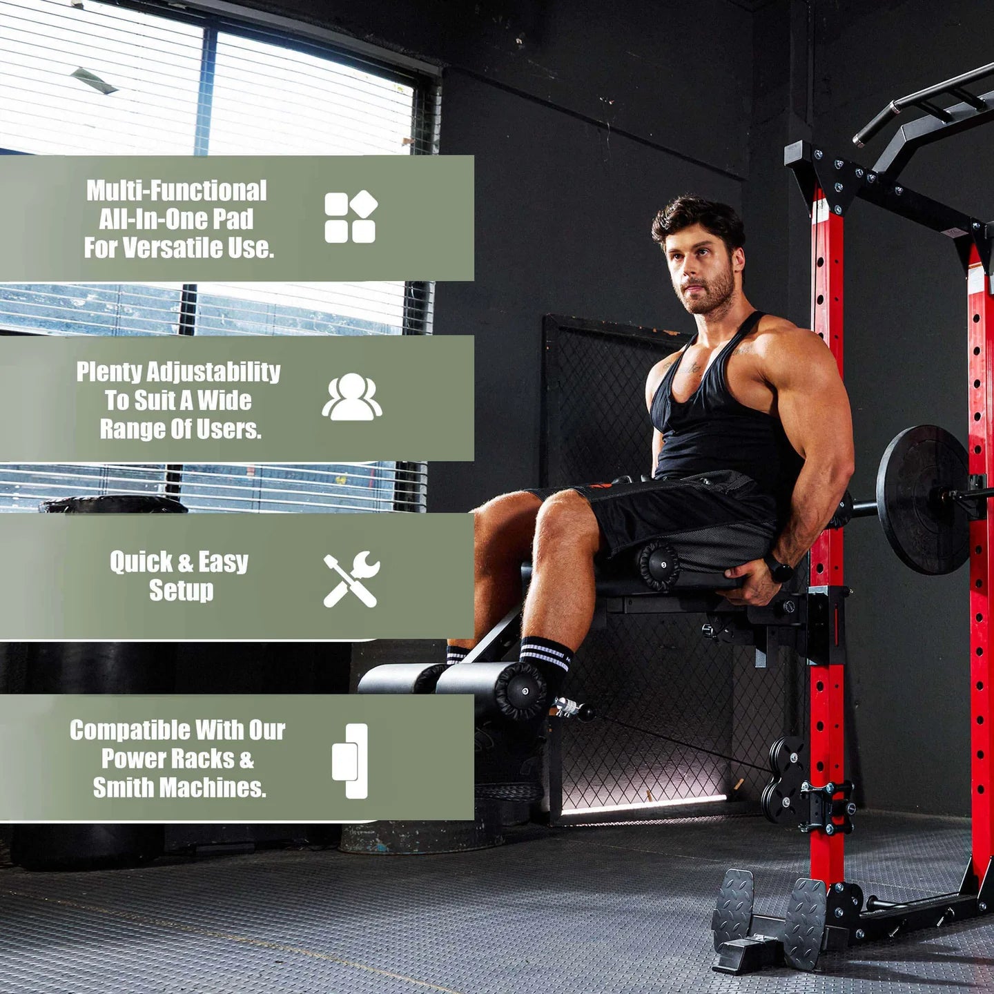 Rack Mounted Leg Extension Accessory – 2×3" Upright – Black